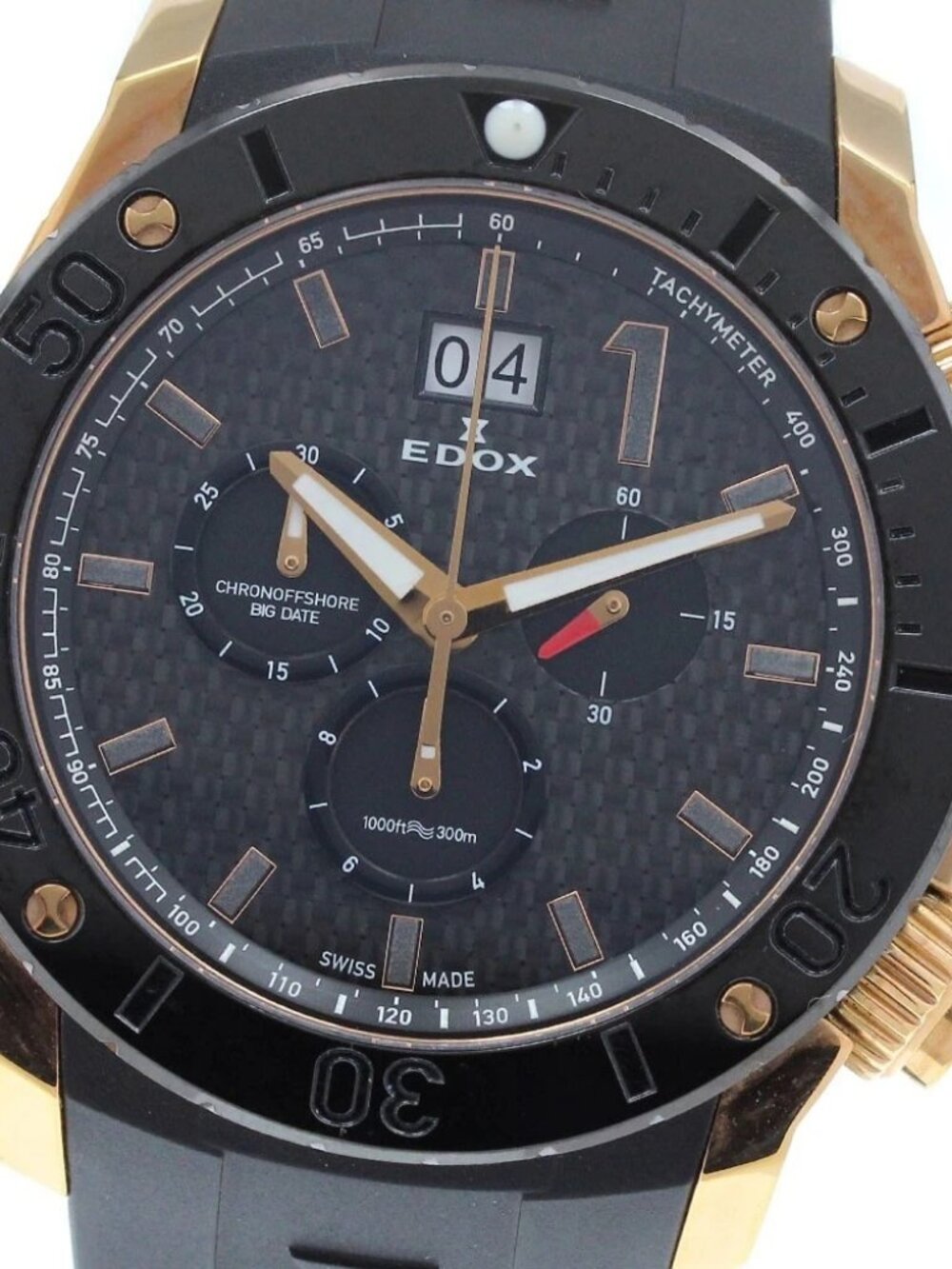 EDOX Chrono Offshore 1 10020 Chronograph Big Date black Dial Quartz Men's_912580